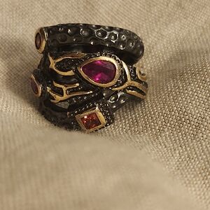 Elegant Gold and Pink Gemstone Ring